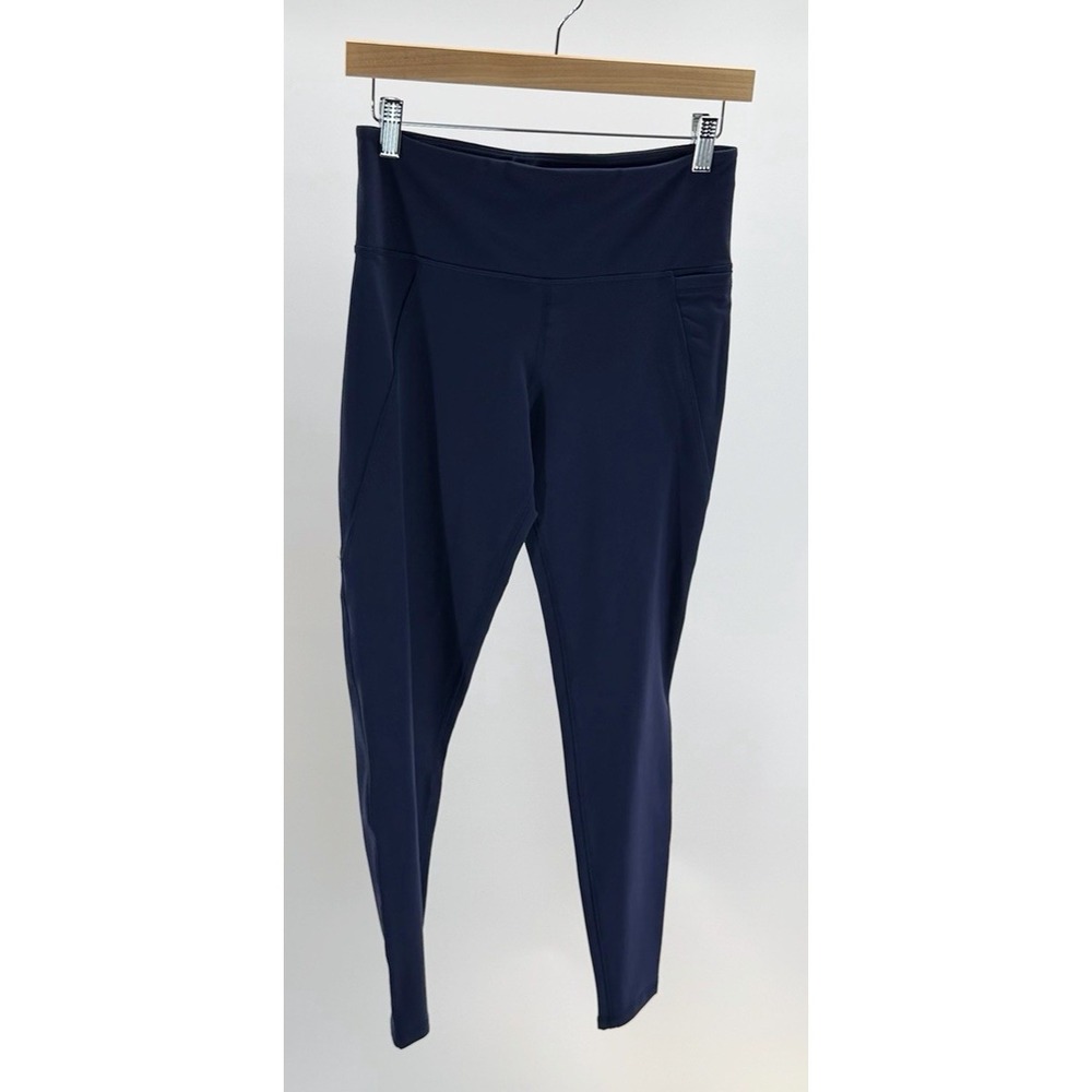 Reebok Women's Speedwick Lux High-Waisted Pull-on Leggings Navy Blue Medium M